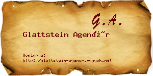 Glattstein Agenór névjegykártya